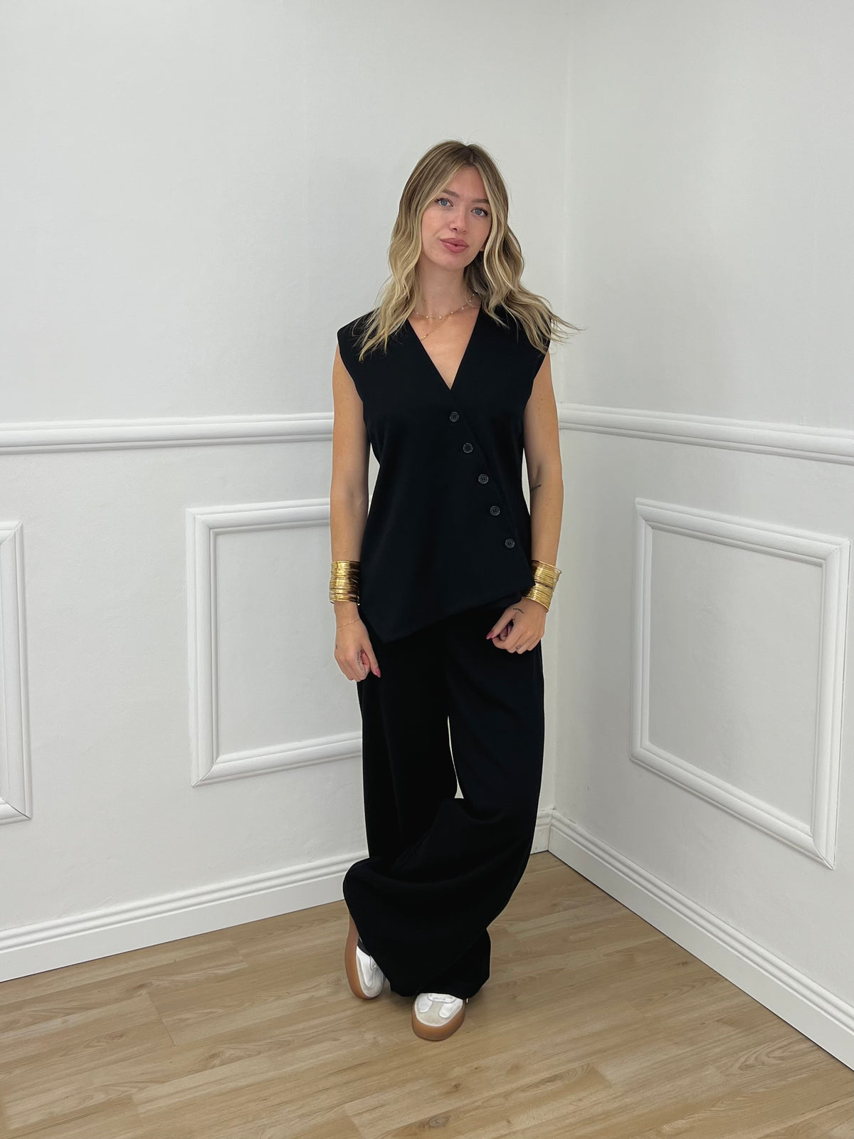 Pantalone Palazzo Spacco 1454 Nero