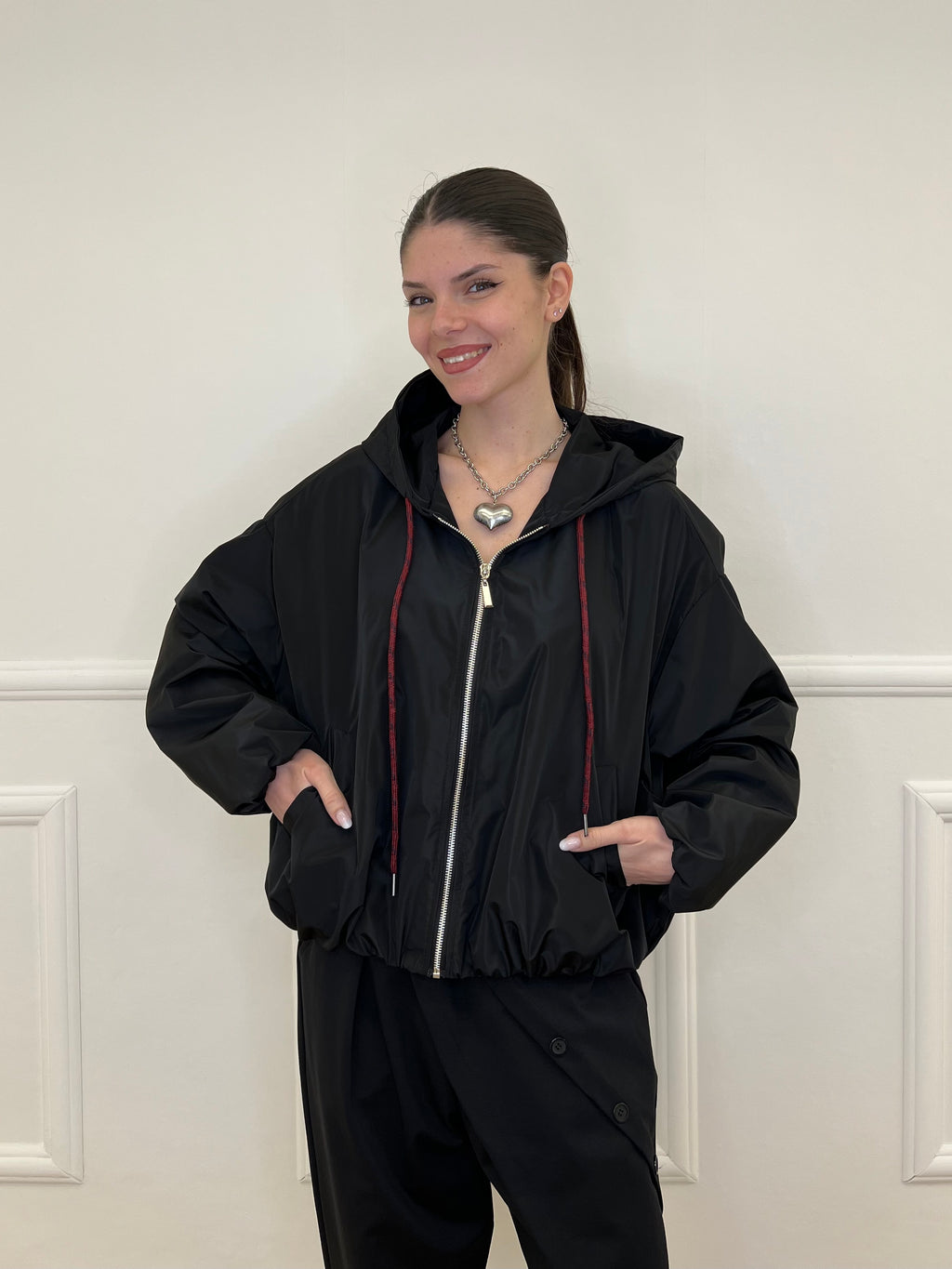 Giubbino Taffetà Cappuccio 5029 Nero