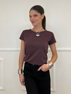 T-shirt Basic V0550 Burgundy