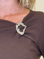 Maglia Drappeggio Fibbia 5560 Marrone