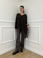 Maglia Asimmetrica Pizzo 25743 Moro