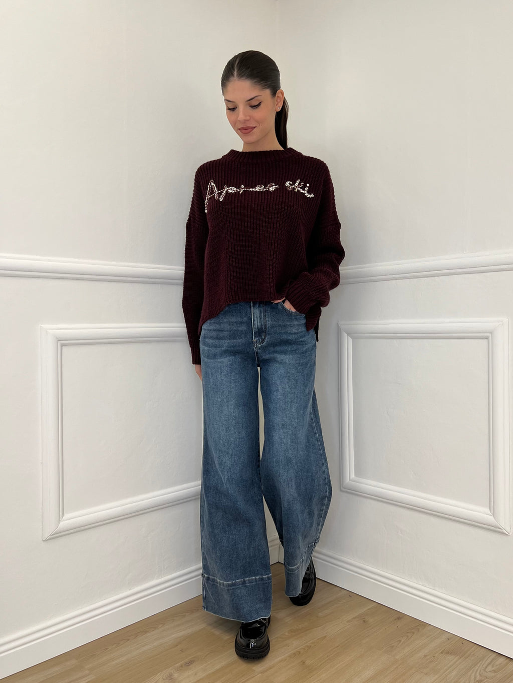 Jeans Wide Leg Orlo P281-1