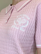 Polo in Maglia Jacquard L8086 Rosa