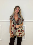 Poncho Gilet Suzani Doubleface 67041 Camel