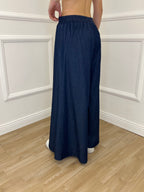 Pantalone Palazzo Chambray 25320 Blu