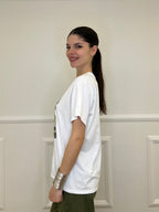 T-shirt Over Snoopy Con Strass