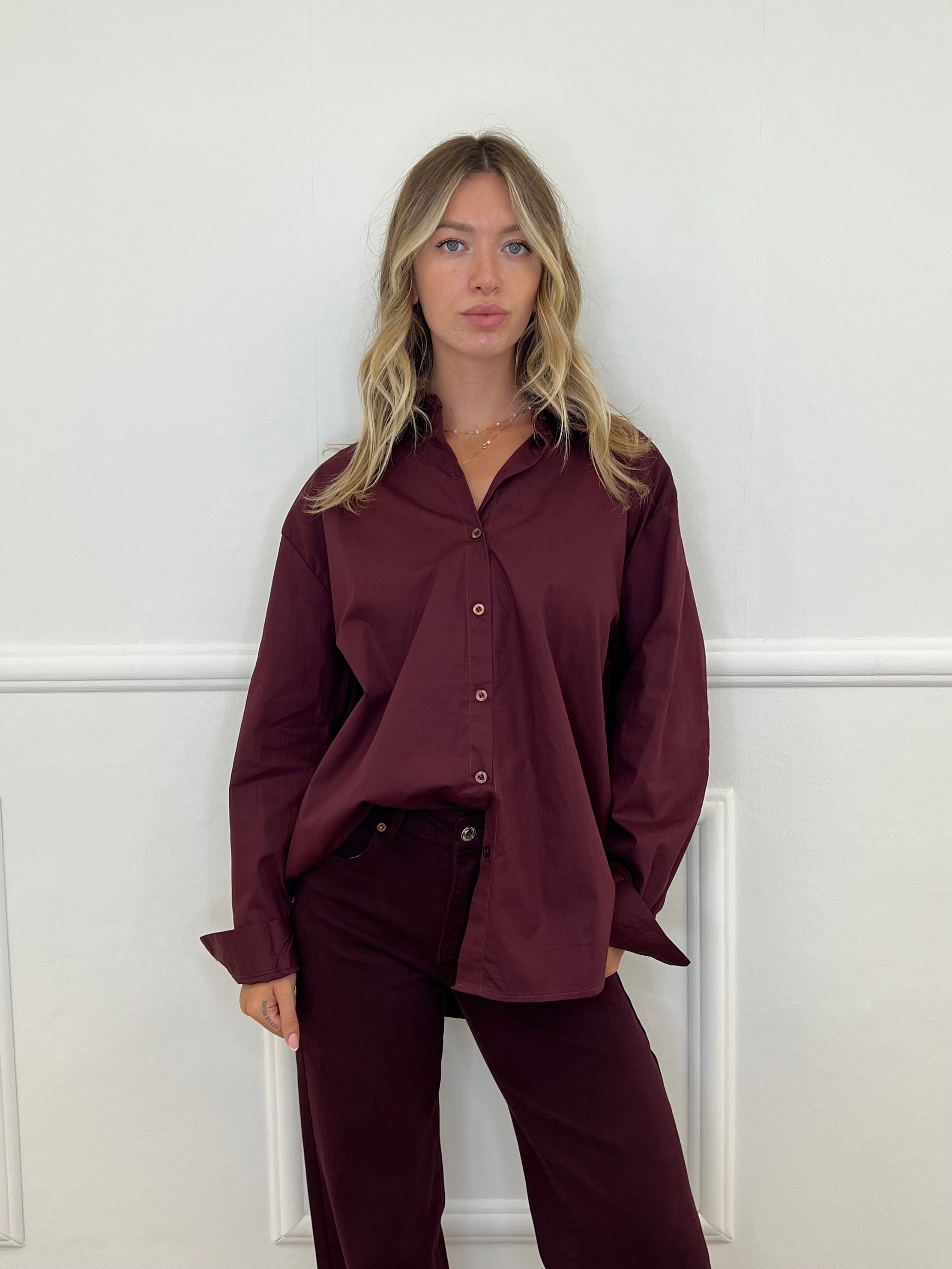 Camicia Over New York 9876 Burgundy