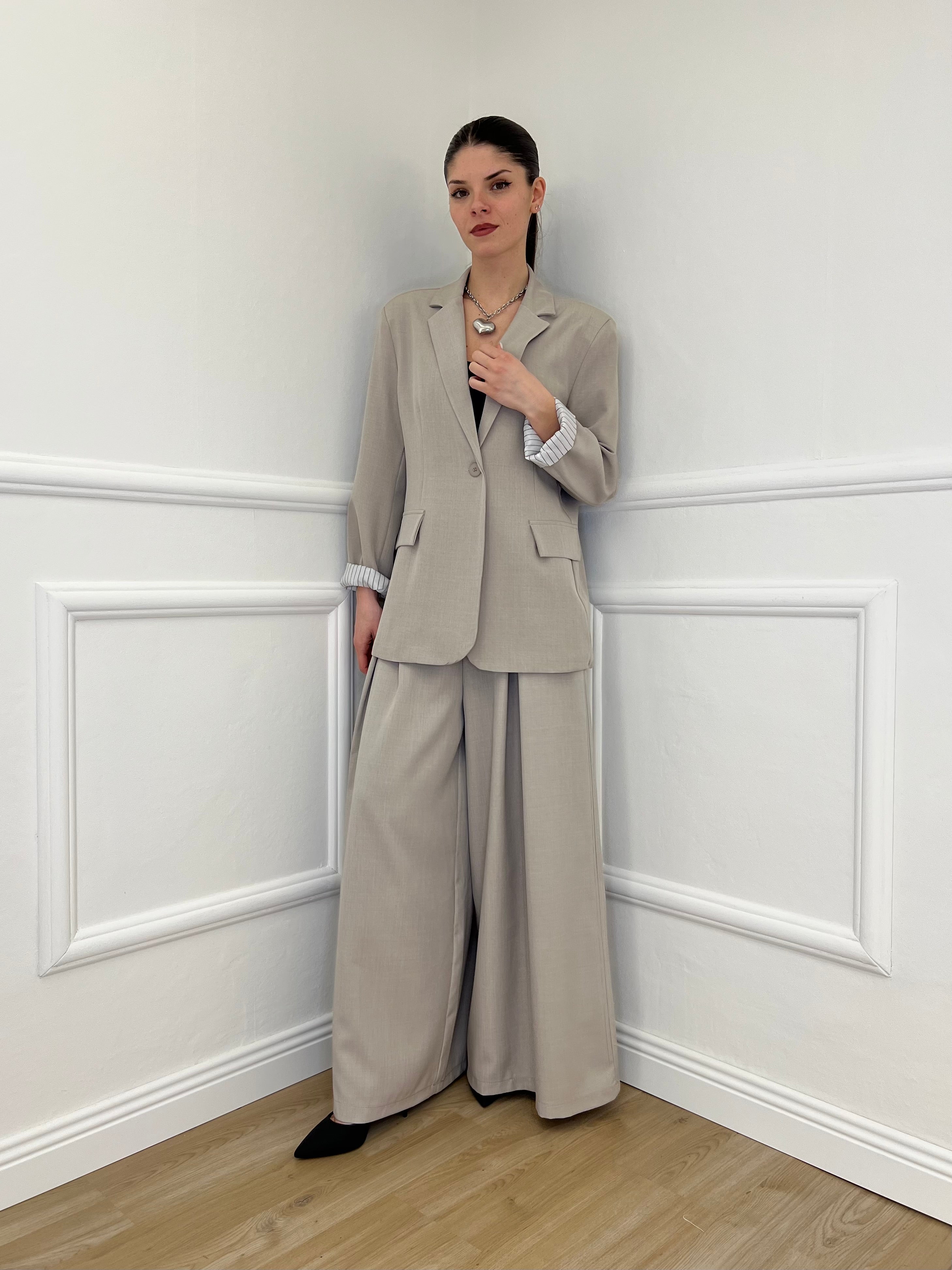 Pantalone a Palazzo 21509 Taupe