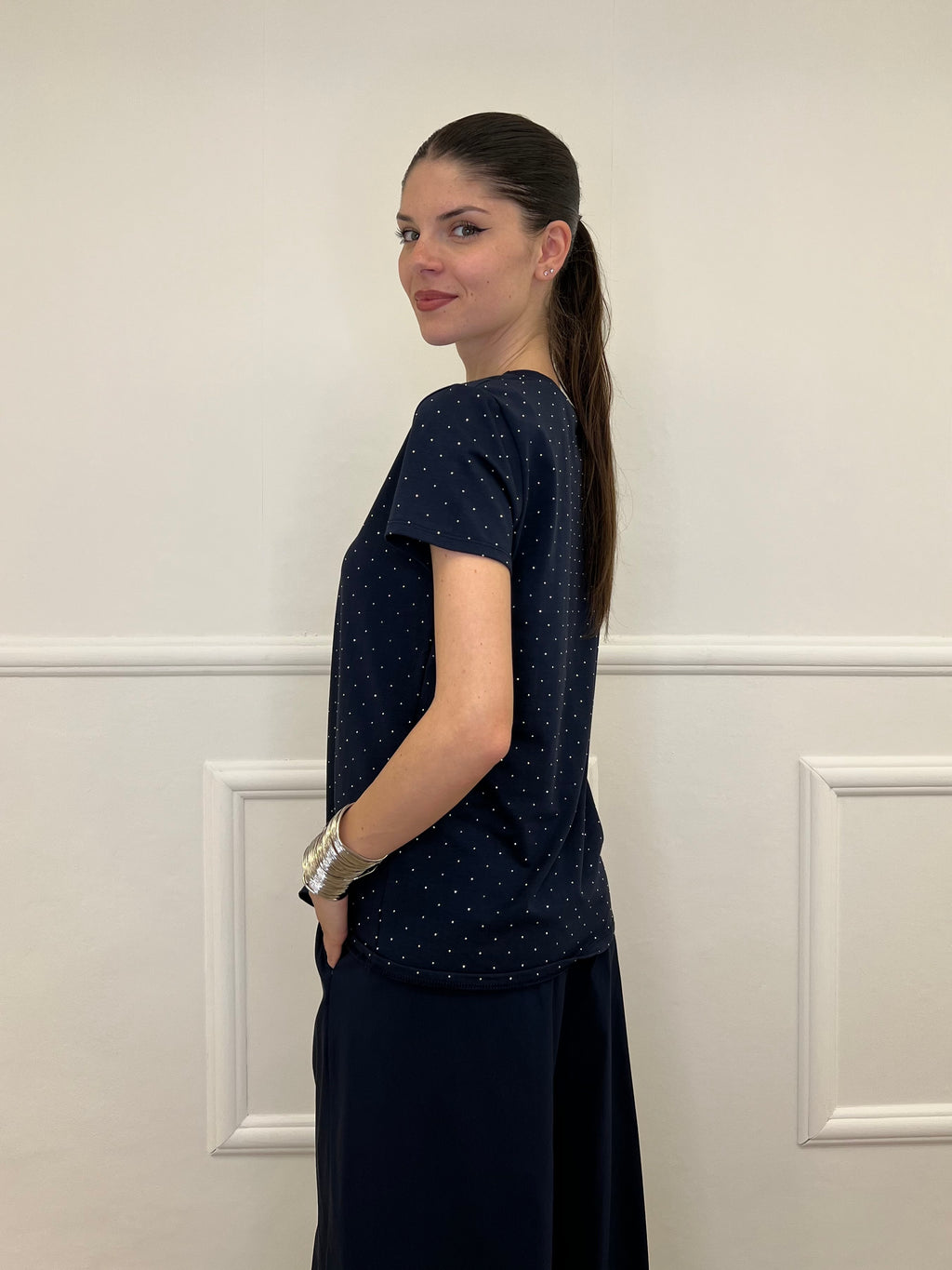 T-shirt Strass 8142 Blu