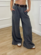 Pantalone Corduroy Cintura 27998 Grigio