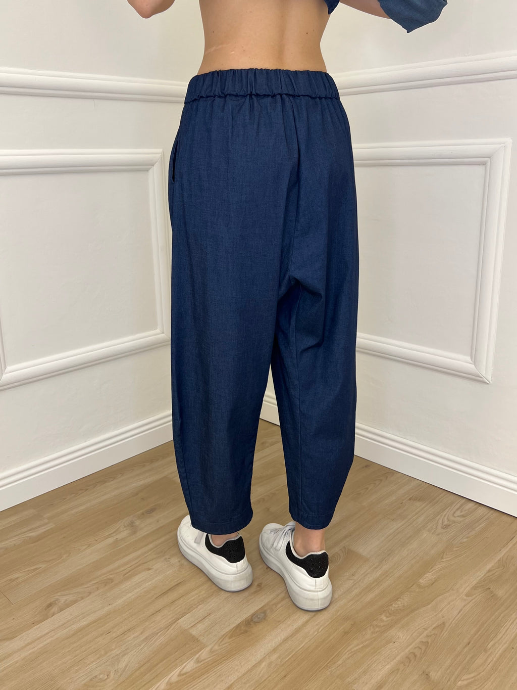 Pantalone Balloon Chambray 5300 Blu