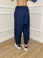 Pantalone Balloon Chambray 5300 Blu