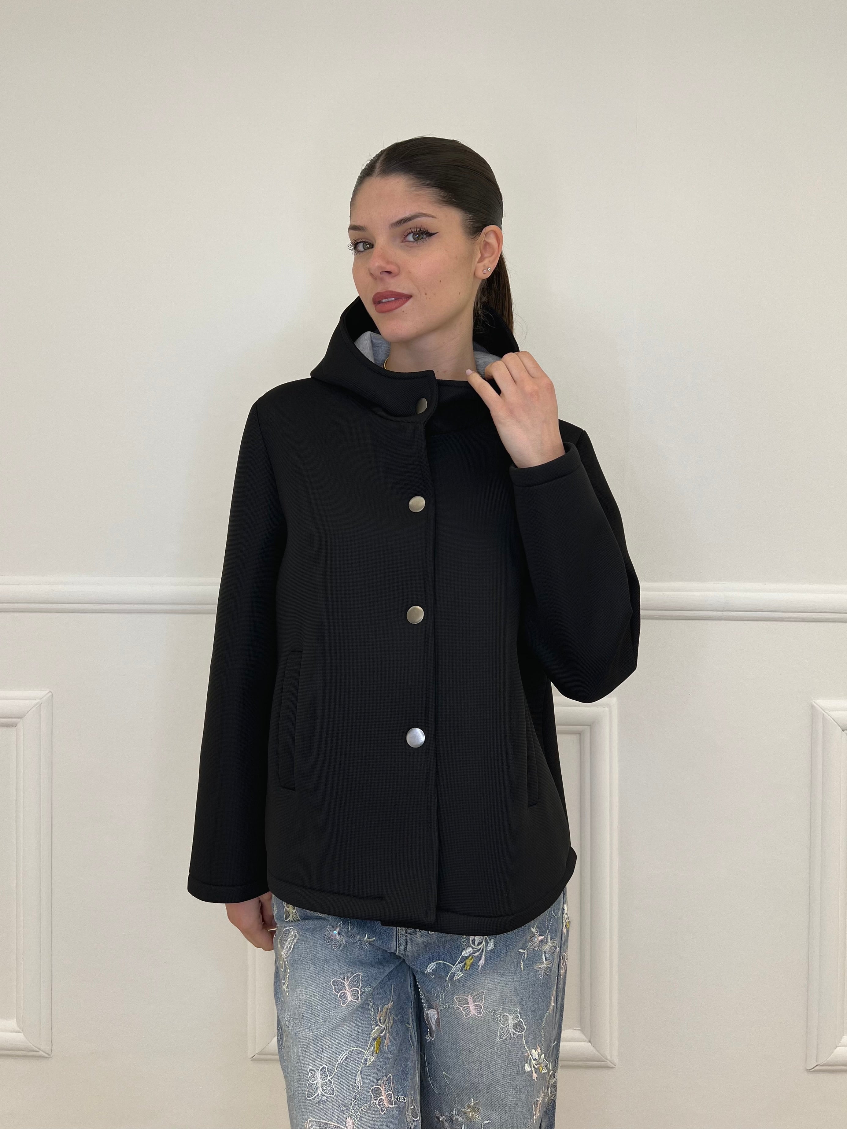 Giacca Neoprene Nido D'ape 26289 Nero