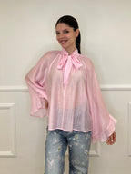 Camicia in Tencel con Fiocco 2608 Rosa
