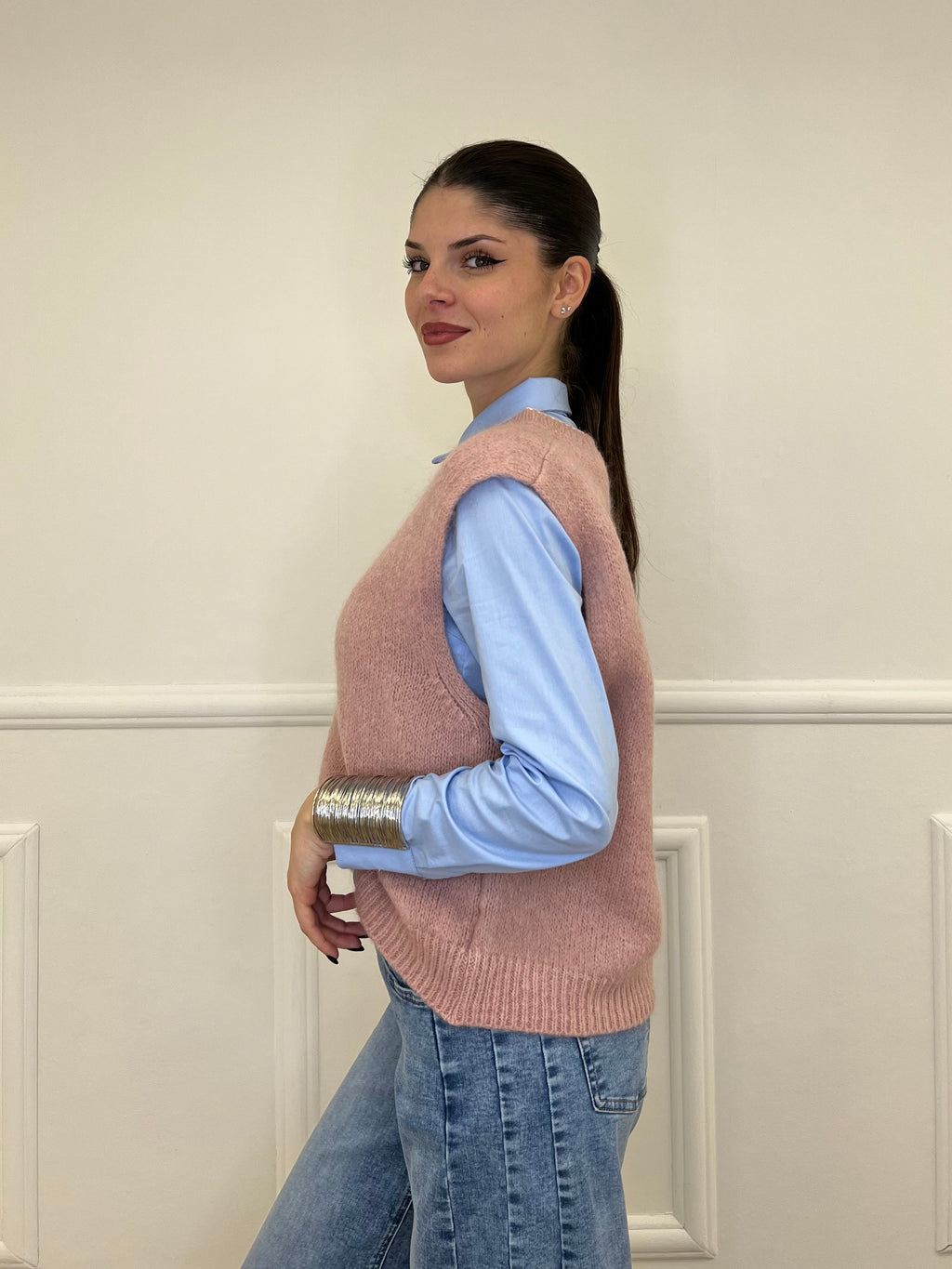 Gilet Kid Mohair 5218 Rosa