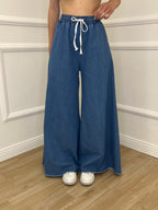 Pantalone a Palazzo Chambray Coulisse 7173