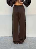 Tuta Inserti Paillettes L3110 Marrone