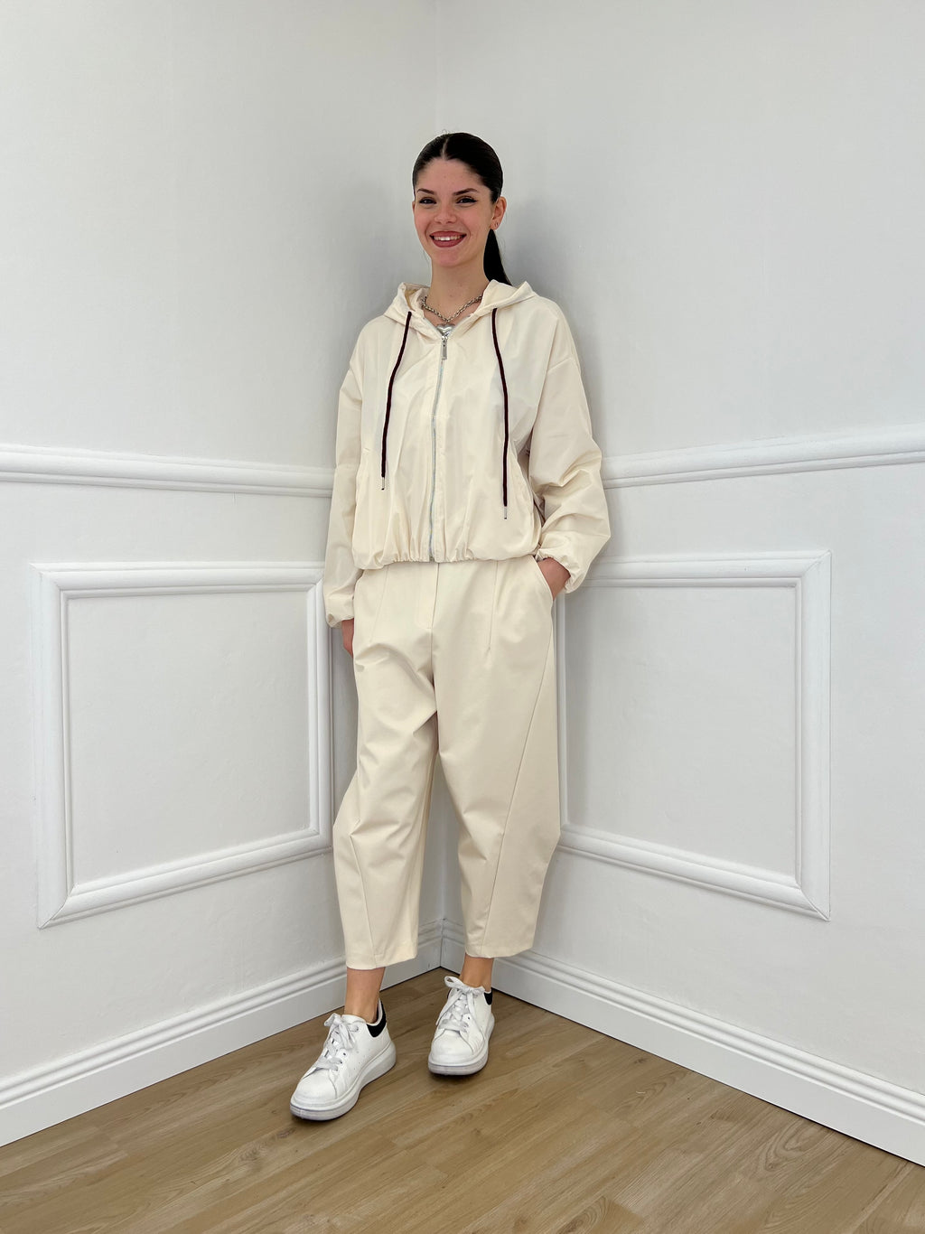 Giubbino Taffetà Cappuccio 5029 Panna