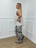 Pantalone Jersey Geometrico 9078 Nero
