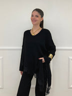 Maglia Asimmetrica Pizzo 25743 Nero