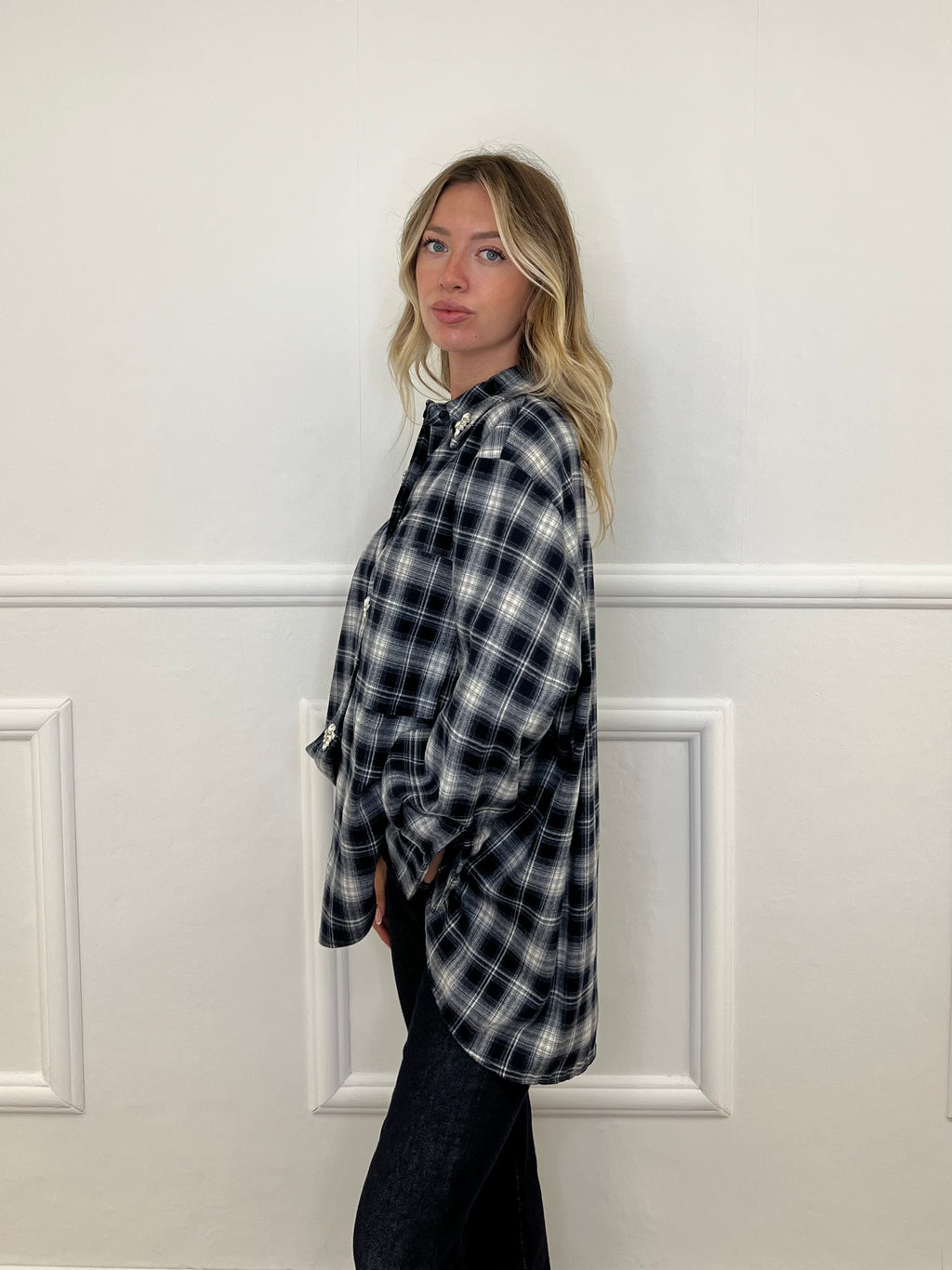 Camicia Check Flanella Cristalli 01717 Blu