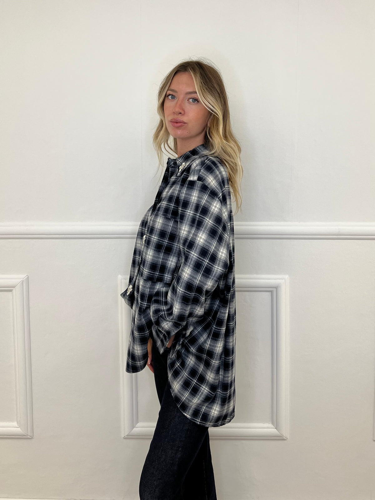 Camicia Check Flanella Cristalli 01717 Blu