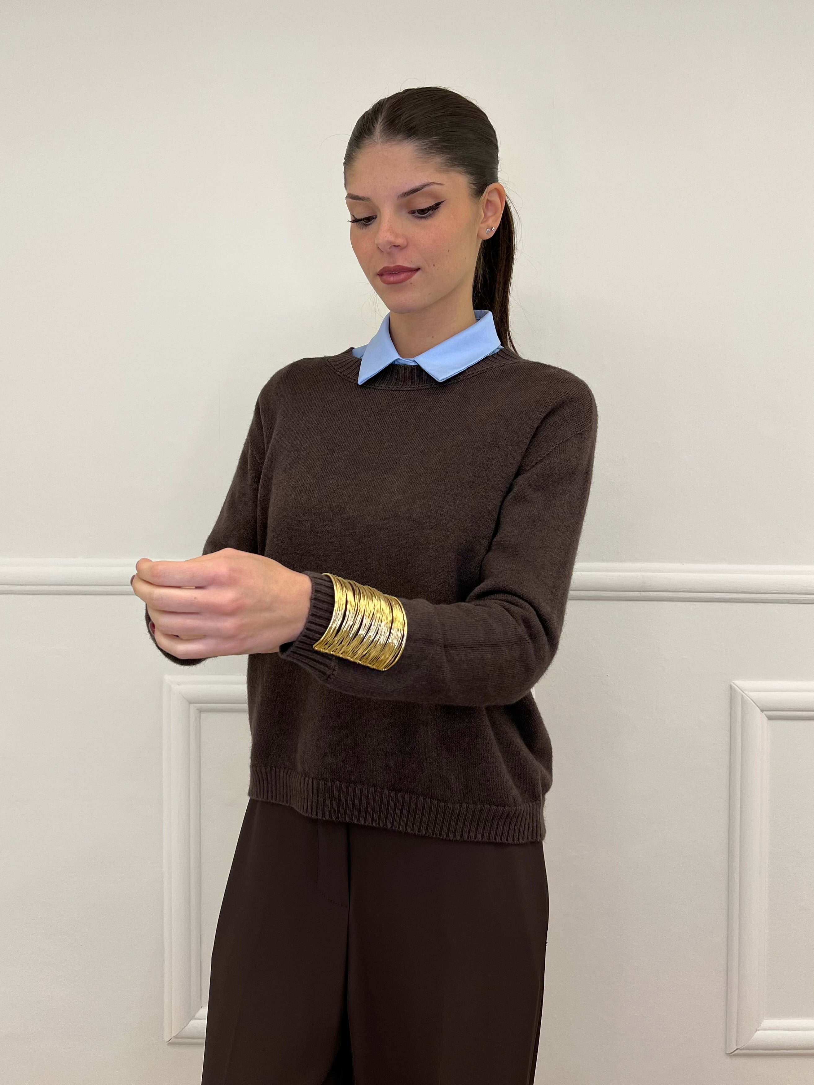 Pullover Basic Girocollo 1186 Moro