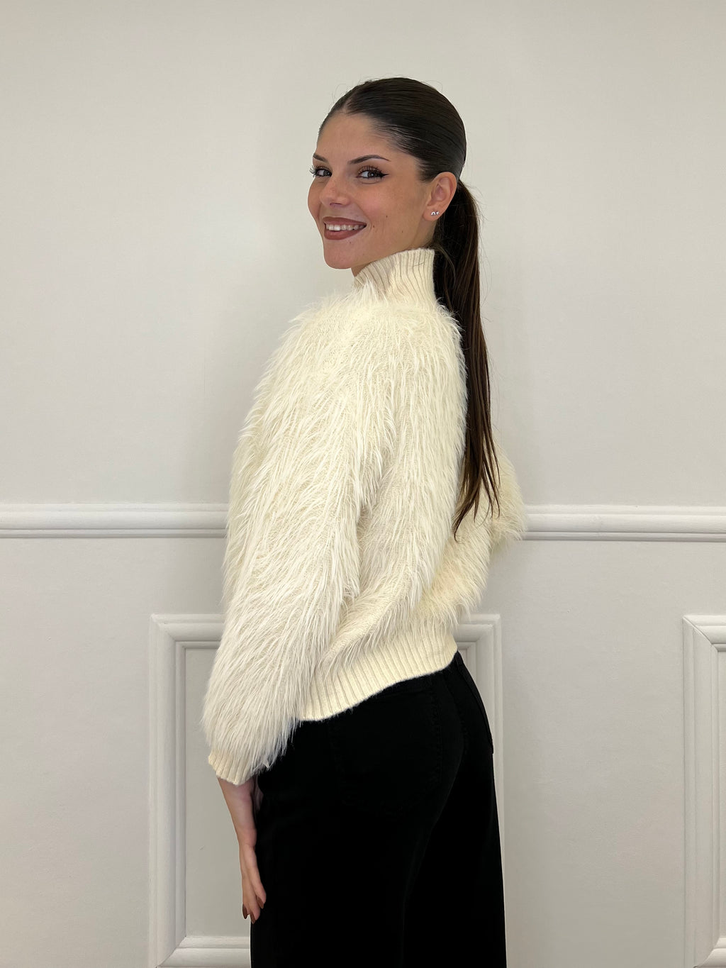 Cardigan Fluffy 3061 Panna