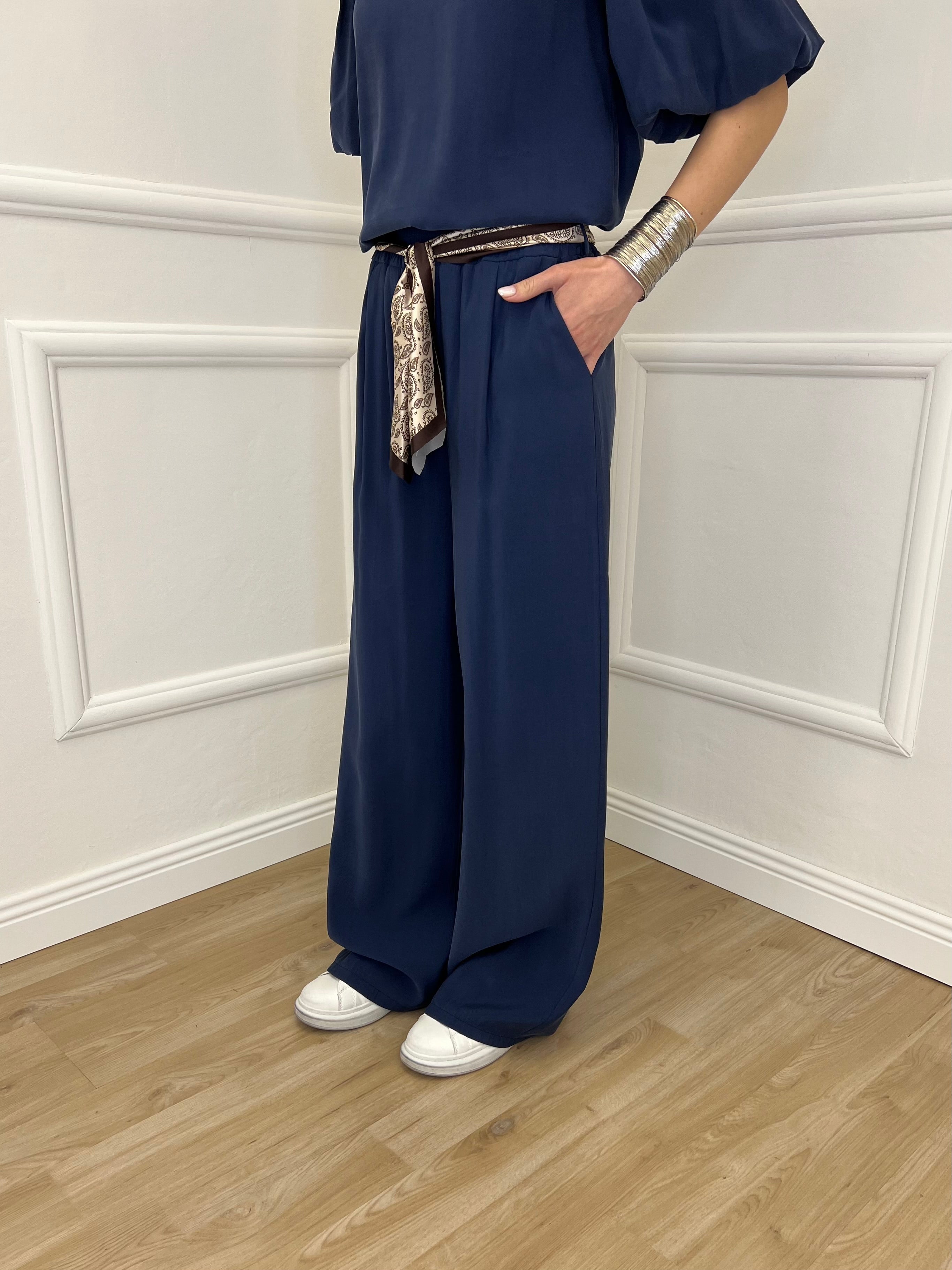 Pantalone Cupro Fusciacca 20527 Blu