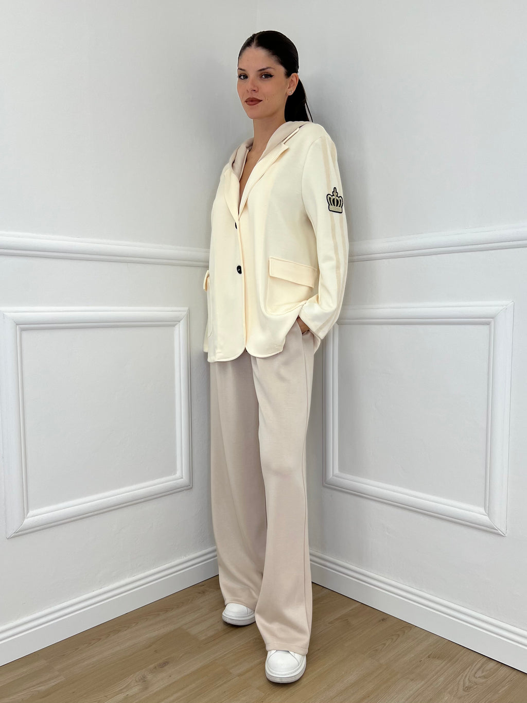 Giacca Cappuccio 27599 Panna - Bazar Abbigliamento