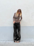 Maglia Ultralight con Cashmere Animalier a Barchetta