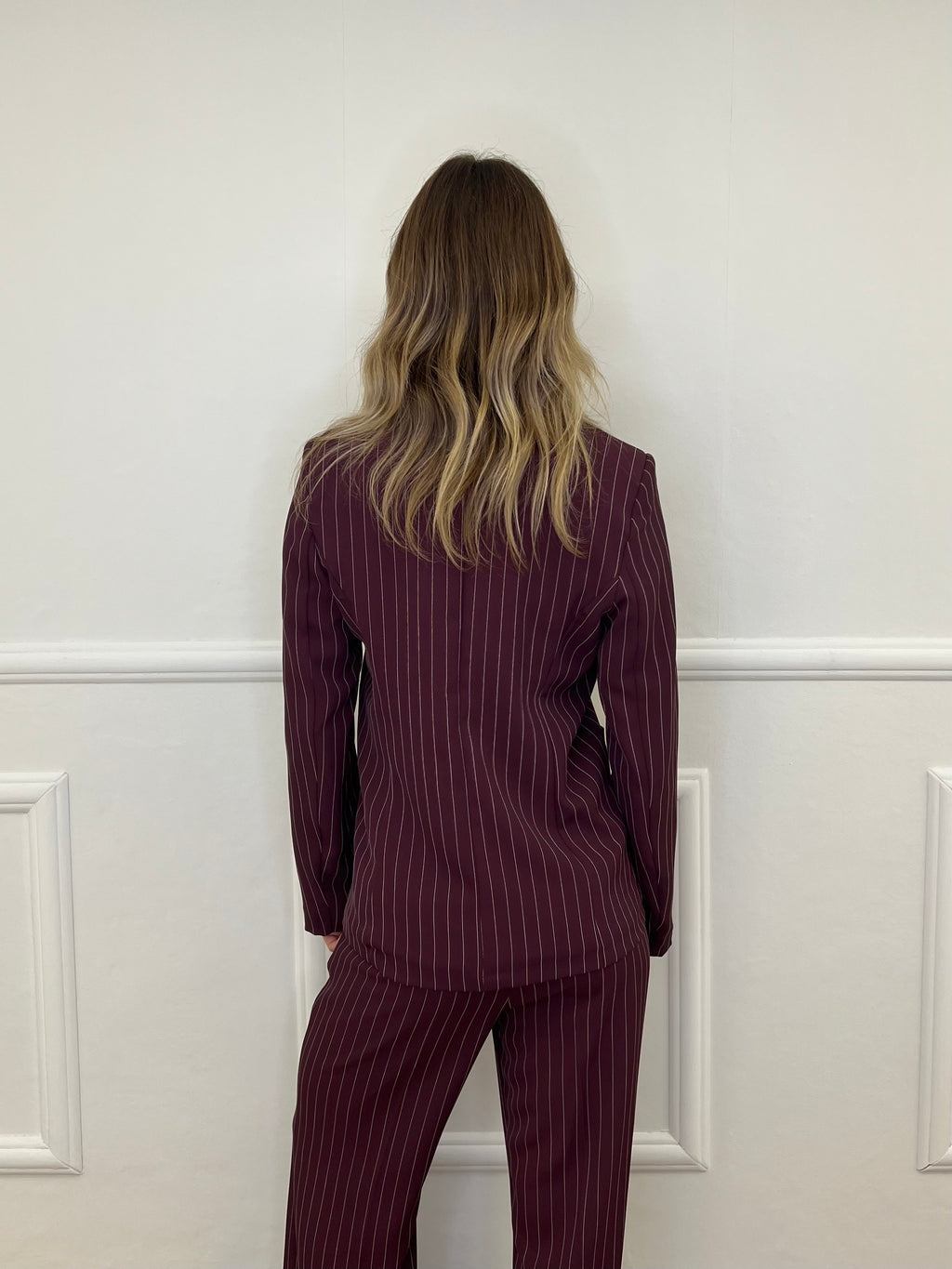 Tailleur Gessato Monopetto 83459 Burgundy
