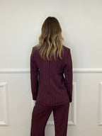 Tailleur Gessato Monopetto 83459 Burgundy