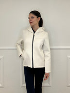 Giacca Neoprene Zip 26087 Panna