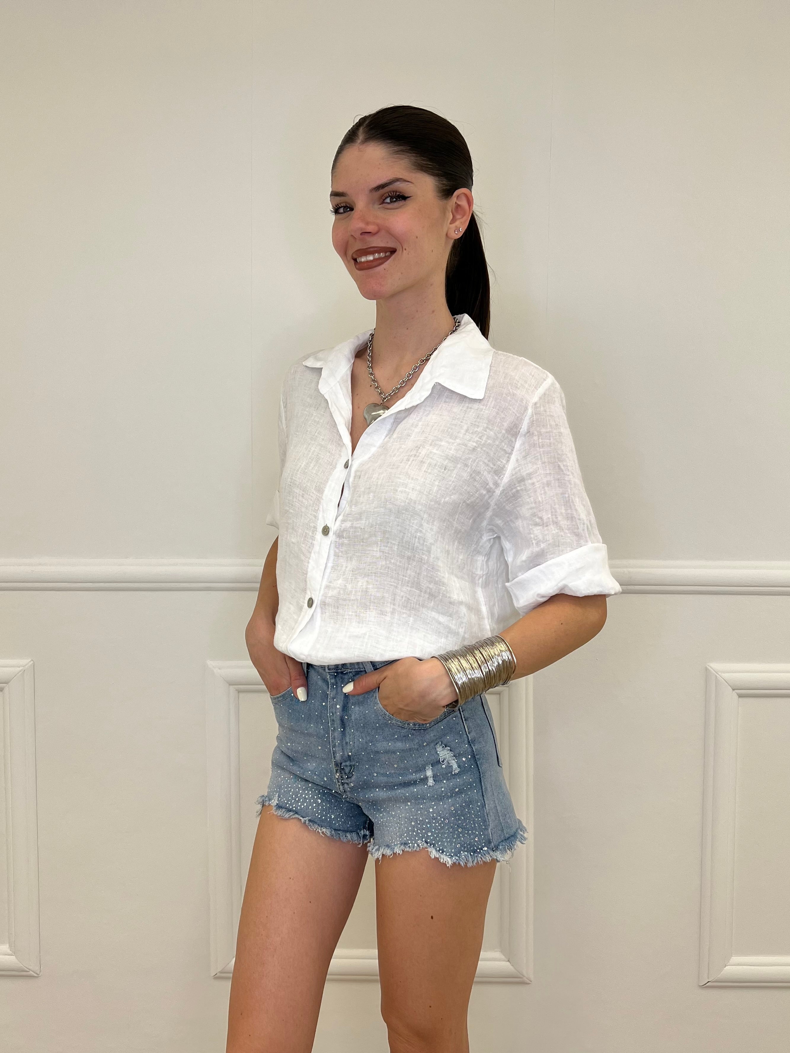 Camicia Over In Lino 1789 Bianco