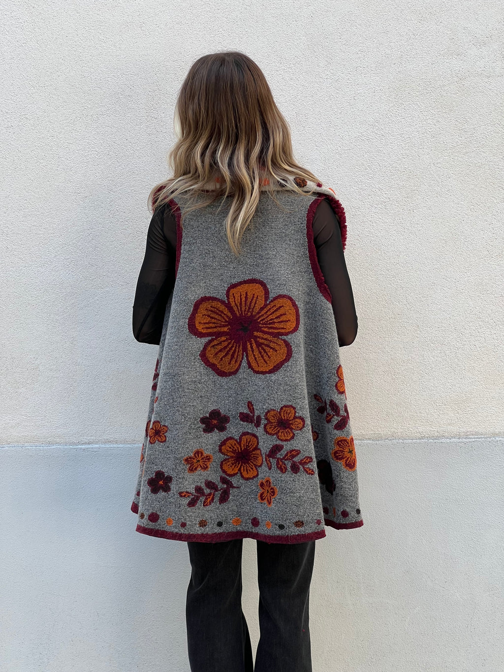 Poncho Gilet Suzani Doubleface 67041 Bordeaux