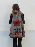Poncho Gilet Suzani Doubleface 67041 Bordeaux