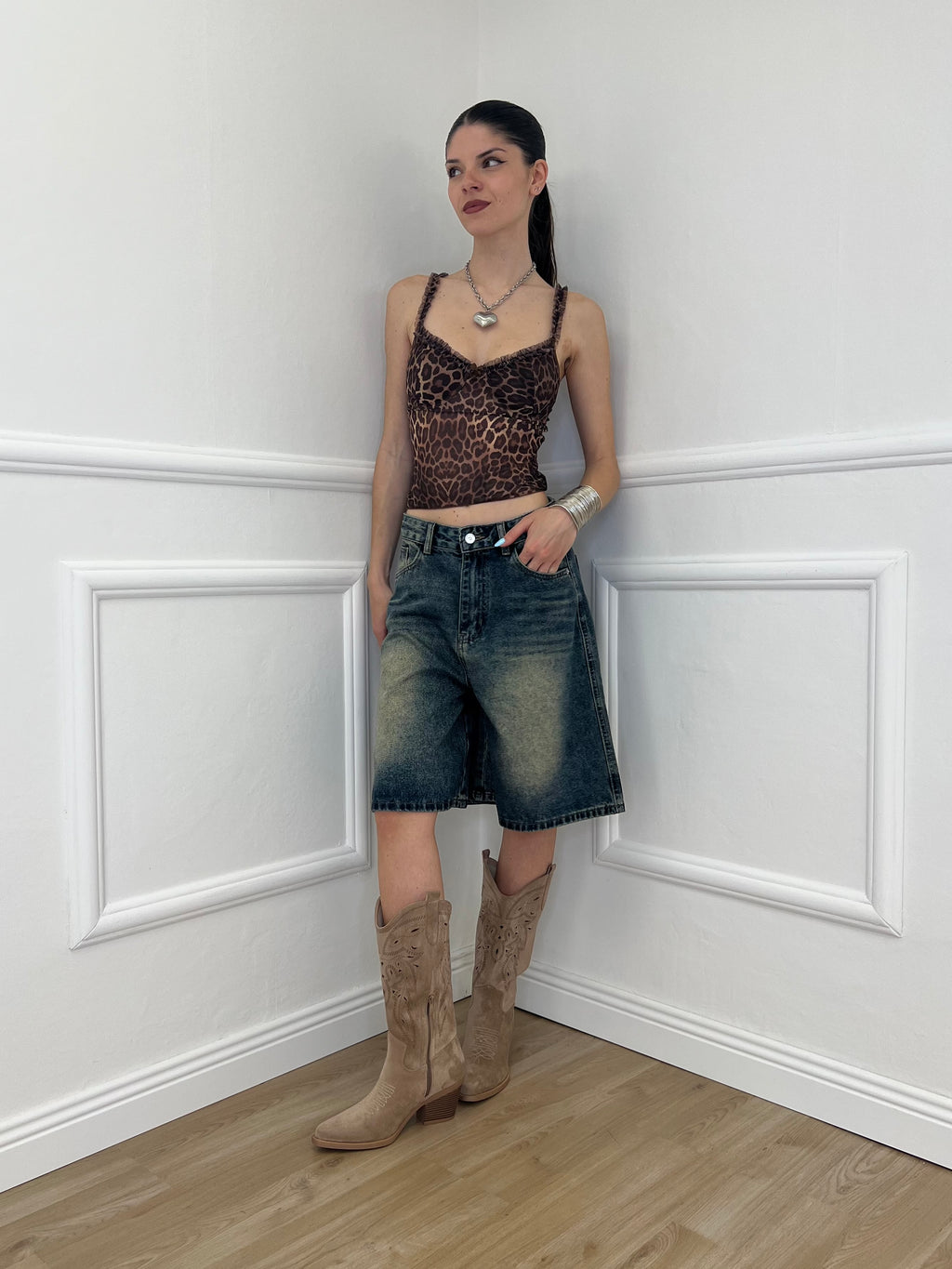 Bermuda in Denim Stonewash 22238 Blu