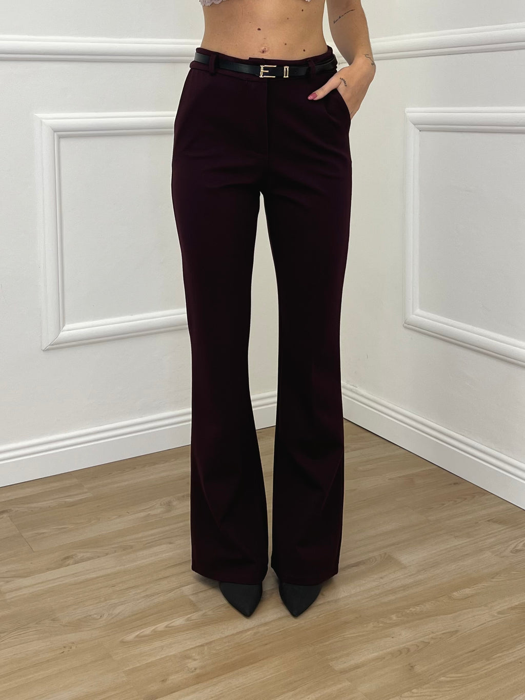 Pantalone Flare Punto Milano 34115 Burgundy