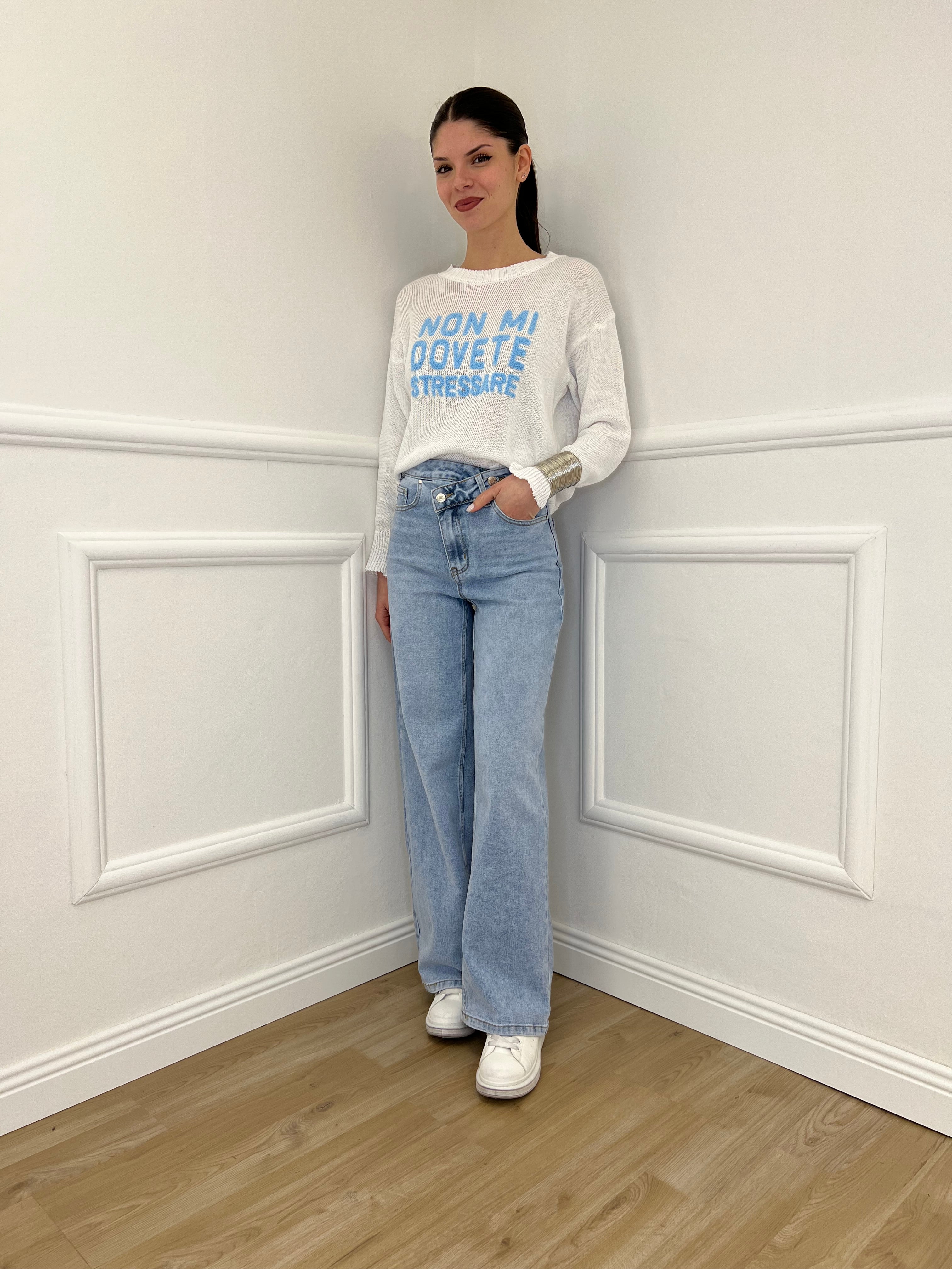 Maglia "Non Mi Dovete Stressare" 3695 Bianco