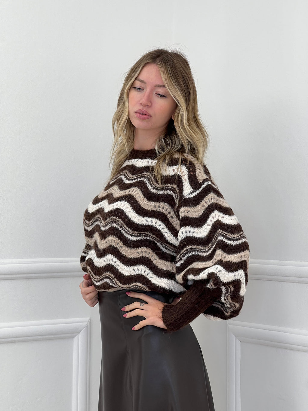 Maglia Ondina Maniche Palloncino 50331 Moro