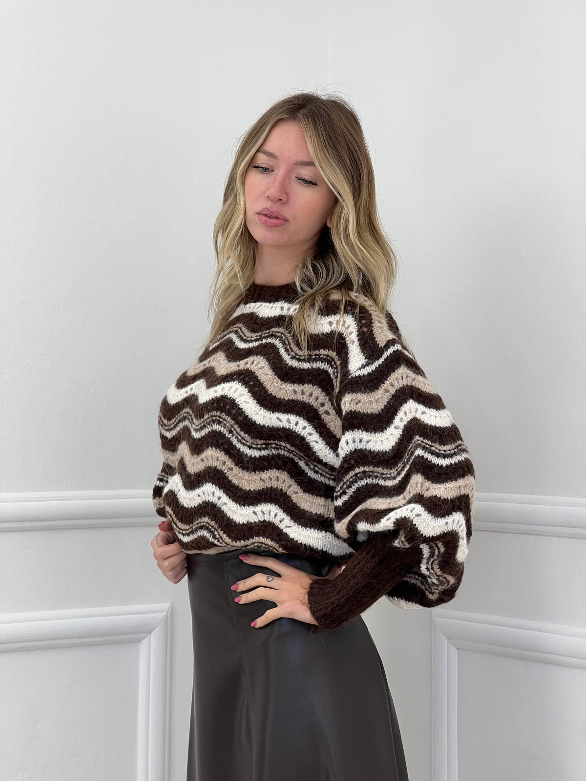 Maglia Ondina Maniche Palloncino 50331 Moro