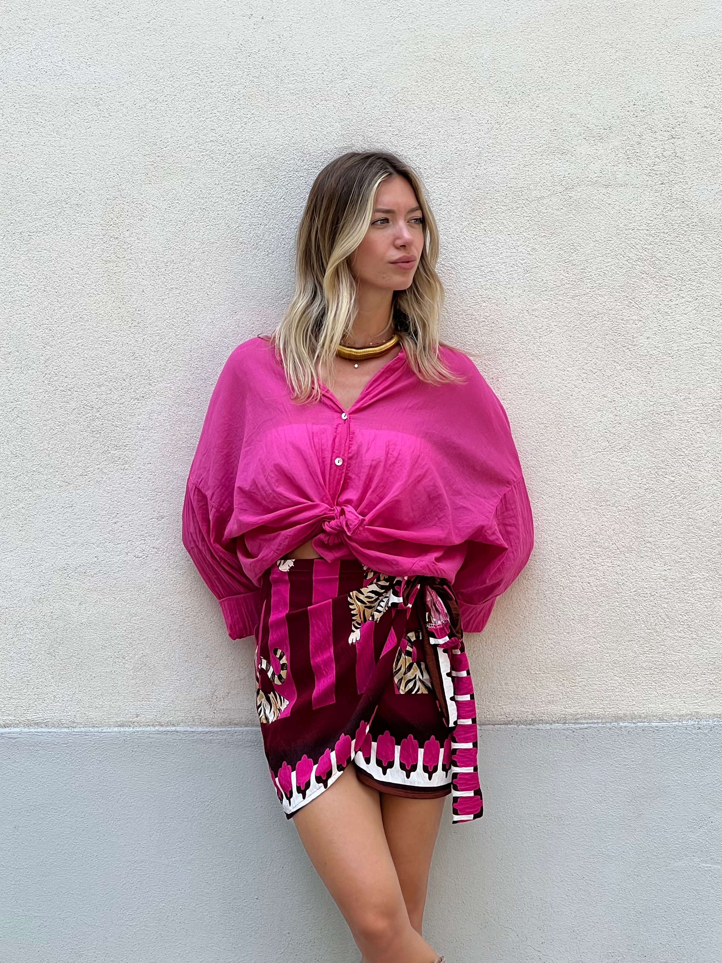 Gonna Pareo Tigre Righe BM196 Magenta