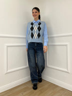 Gilet Losanghe 261711 Azzurro