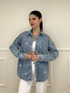 Giacca Camicia Denim Cuori 0805 Jeans