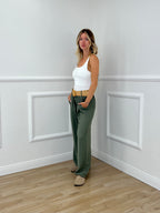 Pantalone Viscosa Strop 33660 Verde Militare