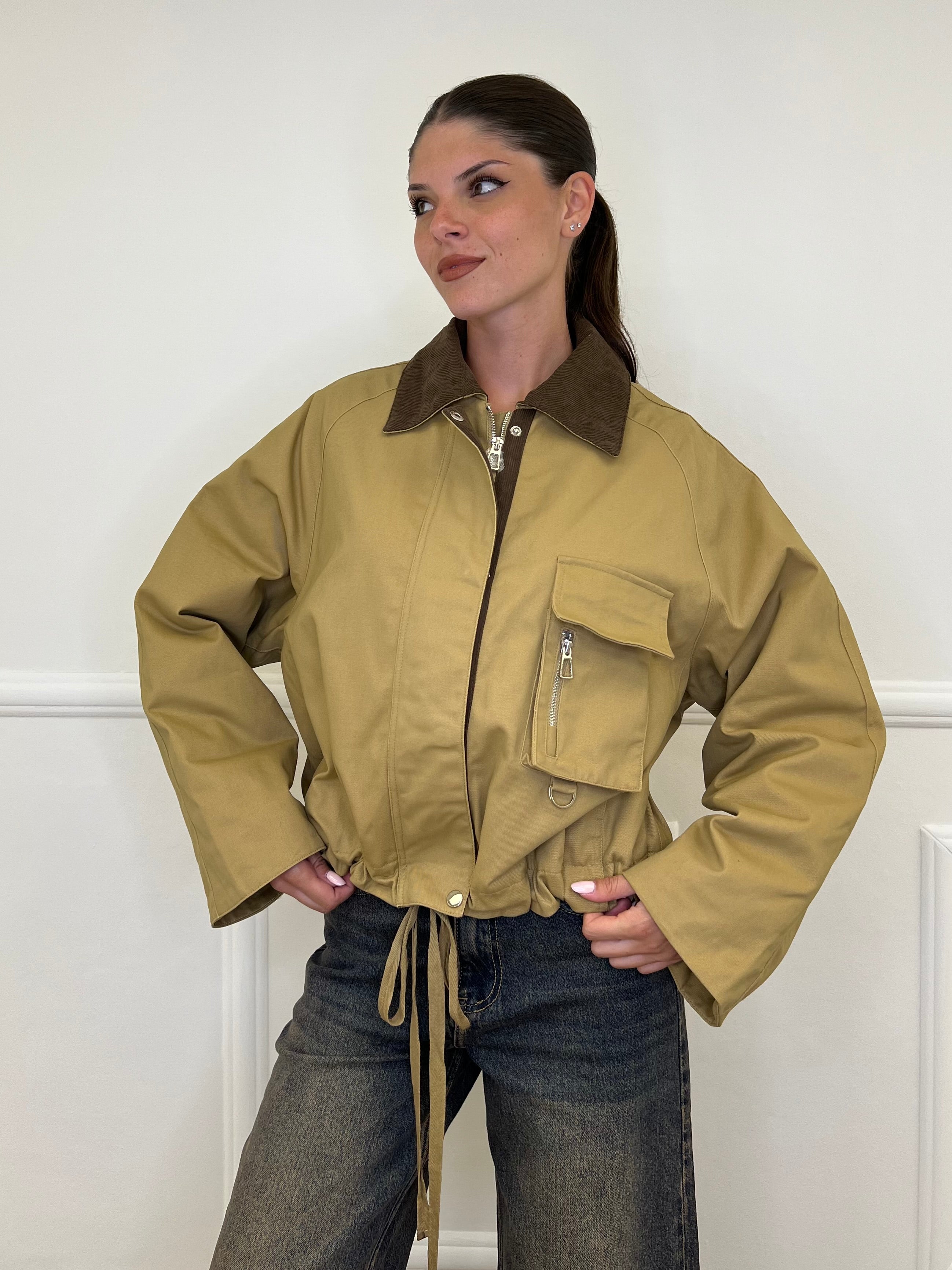 Blouson Over TR8866 Khaki - Bazar Abbigliamento