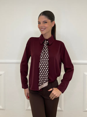 Camicia Foulard Pois 113638 Burgundy