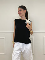 Maglia Spilla Schiena Cut Out 5358 Nero