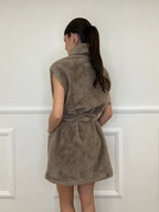 Maxi Gilet Pelliccia C021 Taupe
